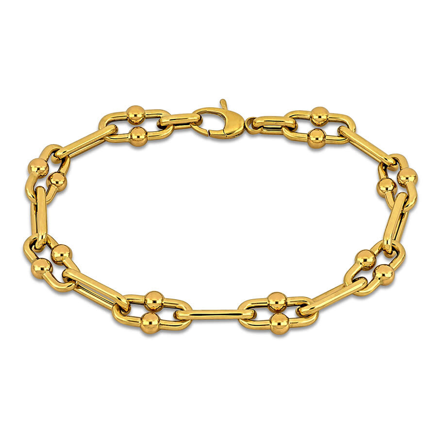 Amour 8.5mm Fancy Oval Link Bracelet In 14k Yellow Gold - 8 In In Yellow
