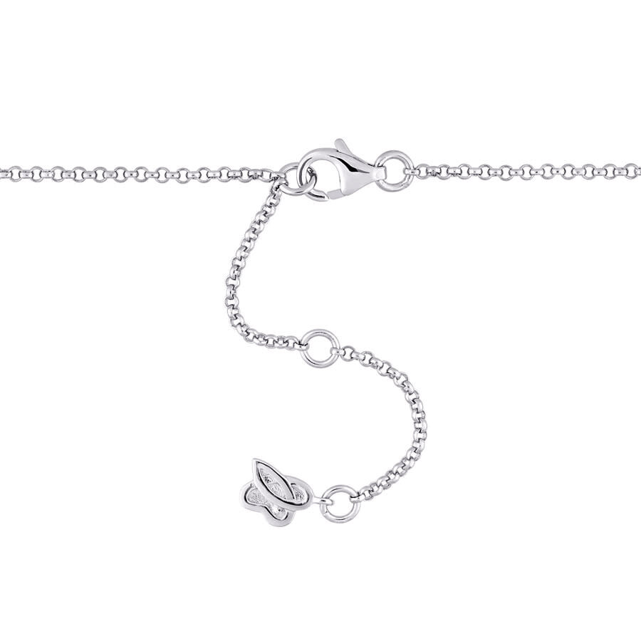 Shop Amour 8-8.5mm Freshwater Cultured Pearl And Diamond Accent Pearl Necklace With Chain In Sterling Sil In White