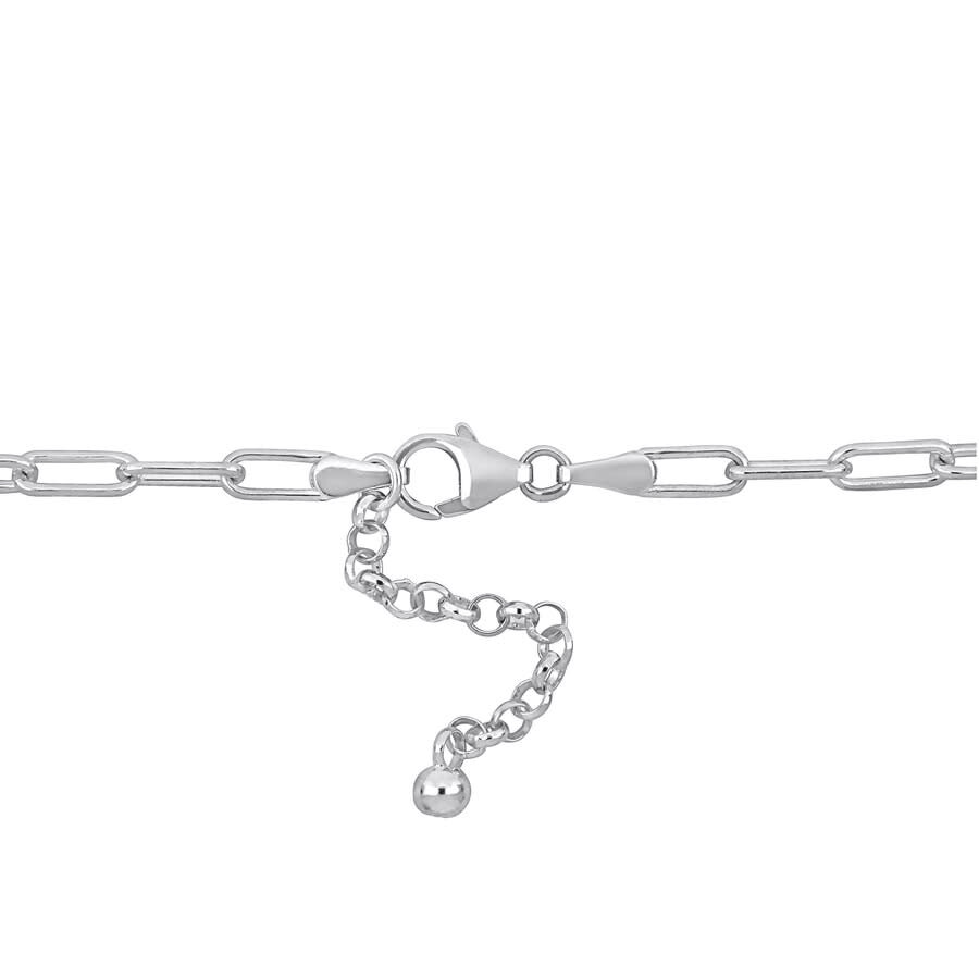 Amour 8-9mm Pink Cultured Freshwater Pearl Station Necklace In Sterling Silver In Two-tone