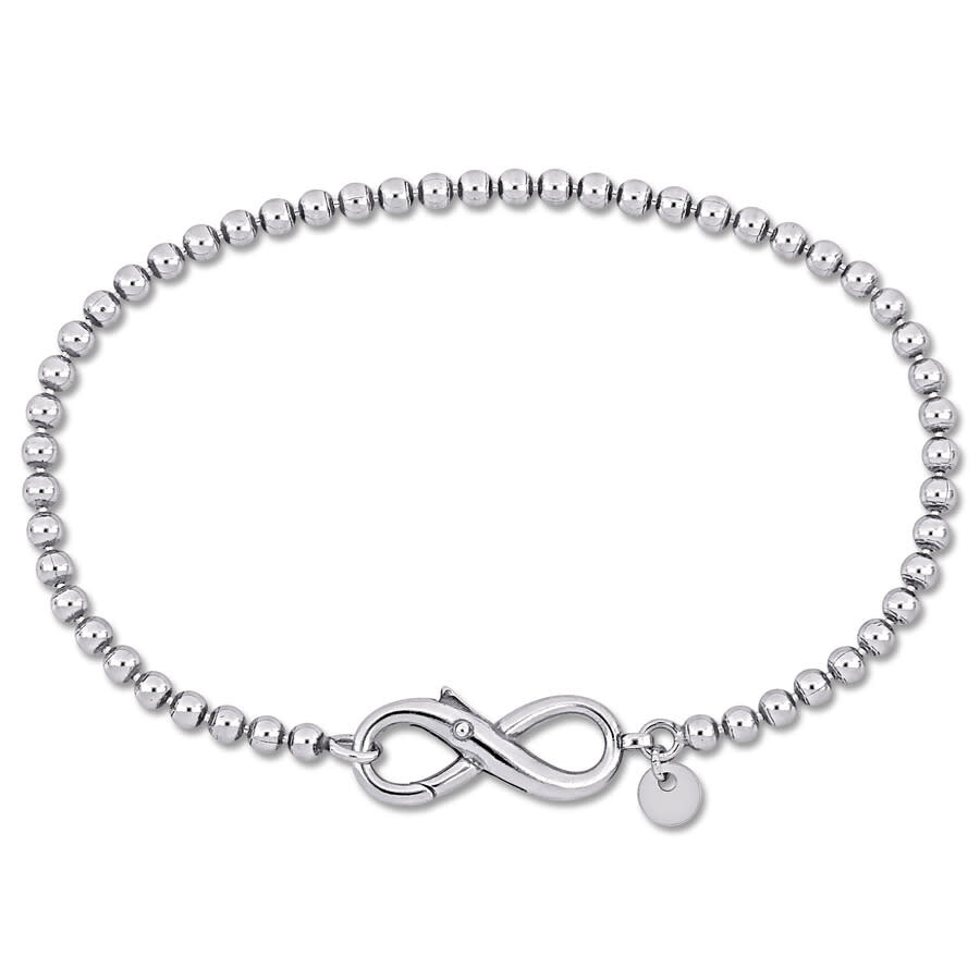 Amour Bead Link Bracelet in Sterling Silver with Infinity Clasp JMS011216 Jewelry