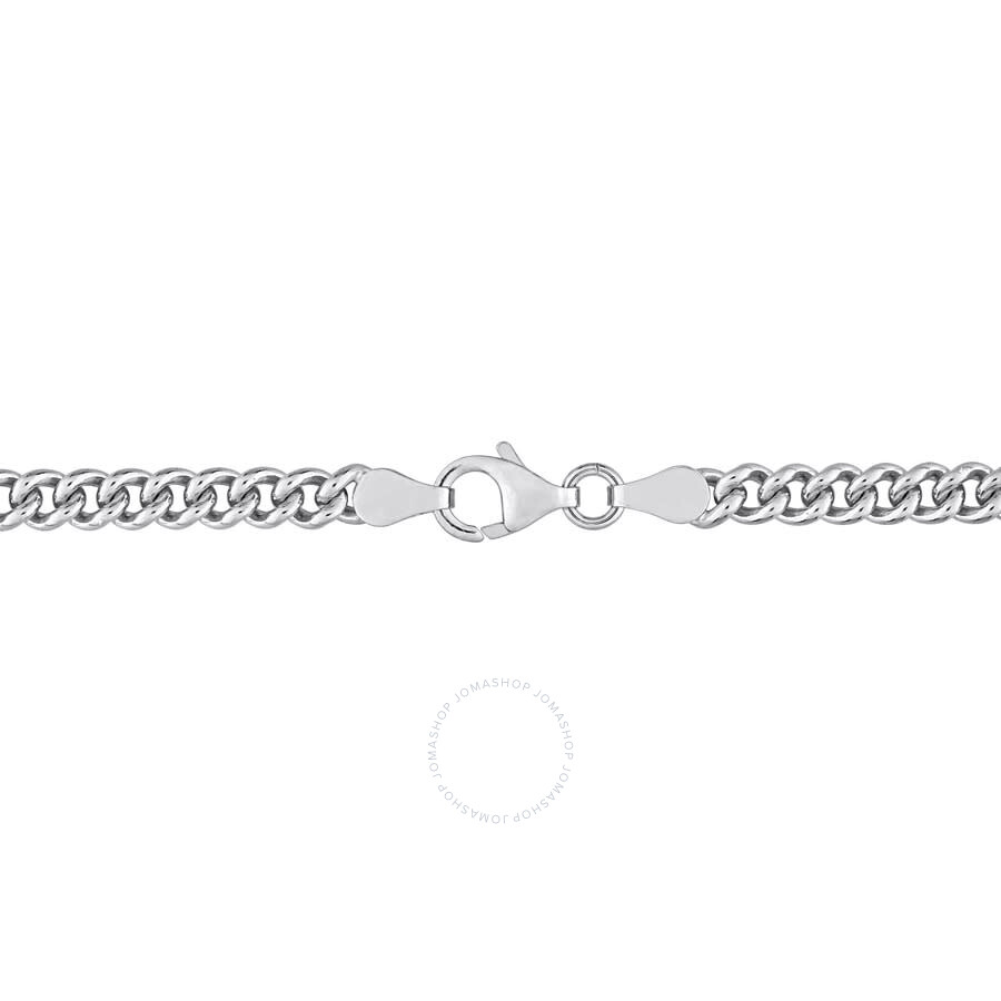 Amour 4.4mm Curb Link Chain Bracelet In Sterling Silver In White
