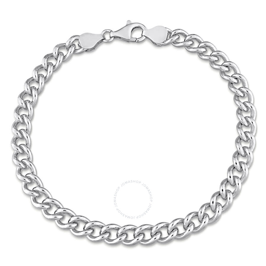 Shop Amour 6.5mm Curb Link Chain Bracelet In Sterling Silver In White