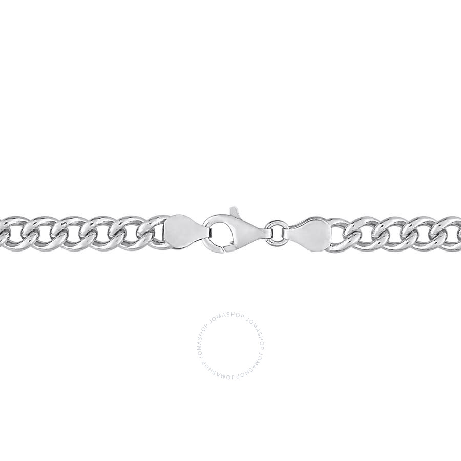 Shop Amour 6.5mm Curb Link Chain Bracelet In Sterling Silver In White