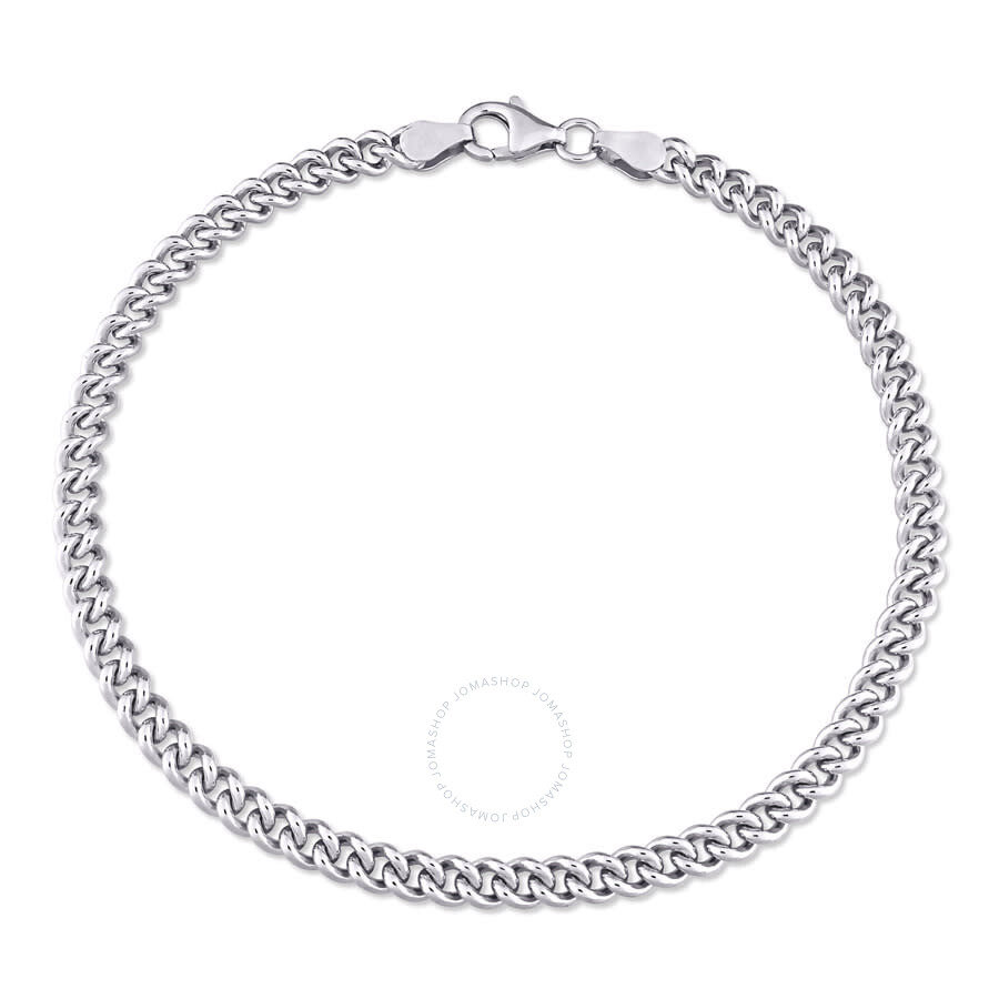 Shop Amour 4.4mm Curb Link Chain Bracelet In Sterling Silver In White