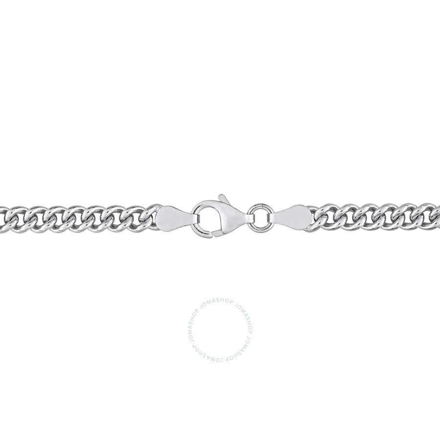 Amour 4.4mm Curb Link Chain Bracelet In Sterling Silver In White