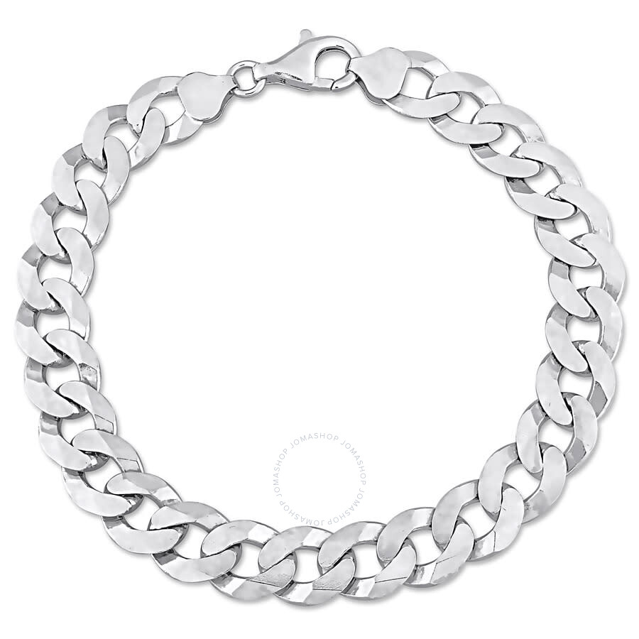 Shop Amour 10.2mm Curb Link Chain Bracelet In Sterling Silver In White