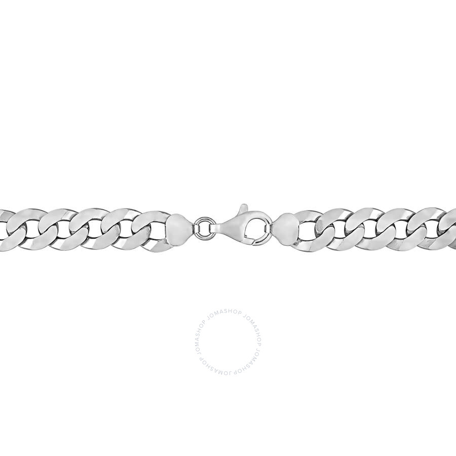 Amour 10.2mm Curb Link Chain Bracelet In Sterling Silver In White
