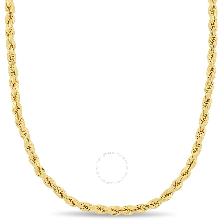 Amour 20 Inch Rope Chain Necklace In 10k Yellow Gold (3 Mm) In Gold