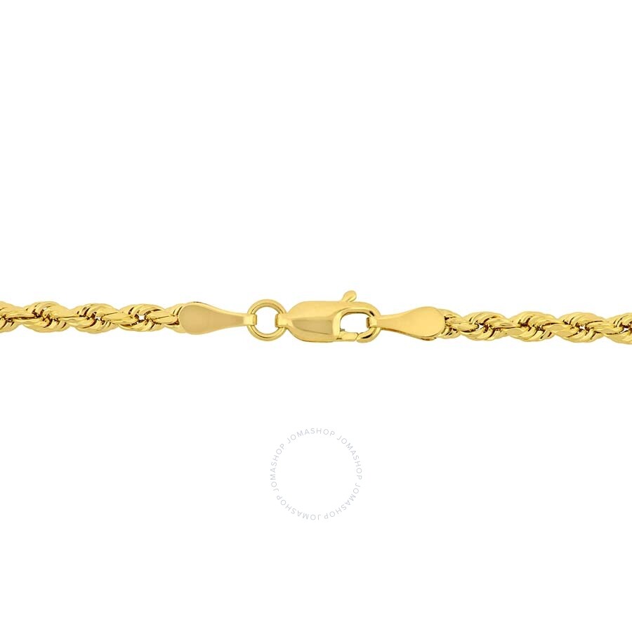 Amour 20 Inch Rope Chain Necklace In 10k Yellow Gold (3 Mm) In Gold