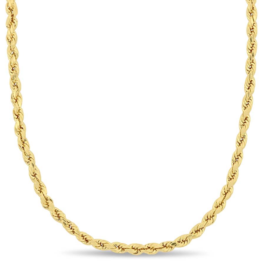 Rope Chain Necklace in 14k Yellow Gold 