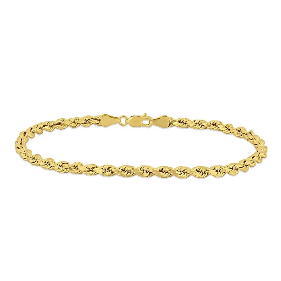 Amour Men's Rope Chain Bracelet In 10k Yellow Gold (4 Mm/9 Inch) In Gold