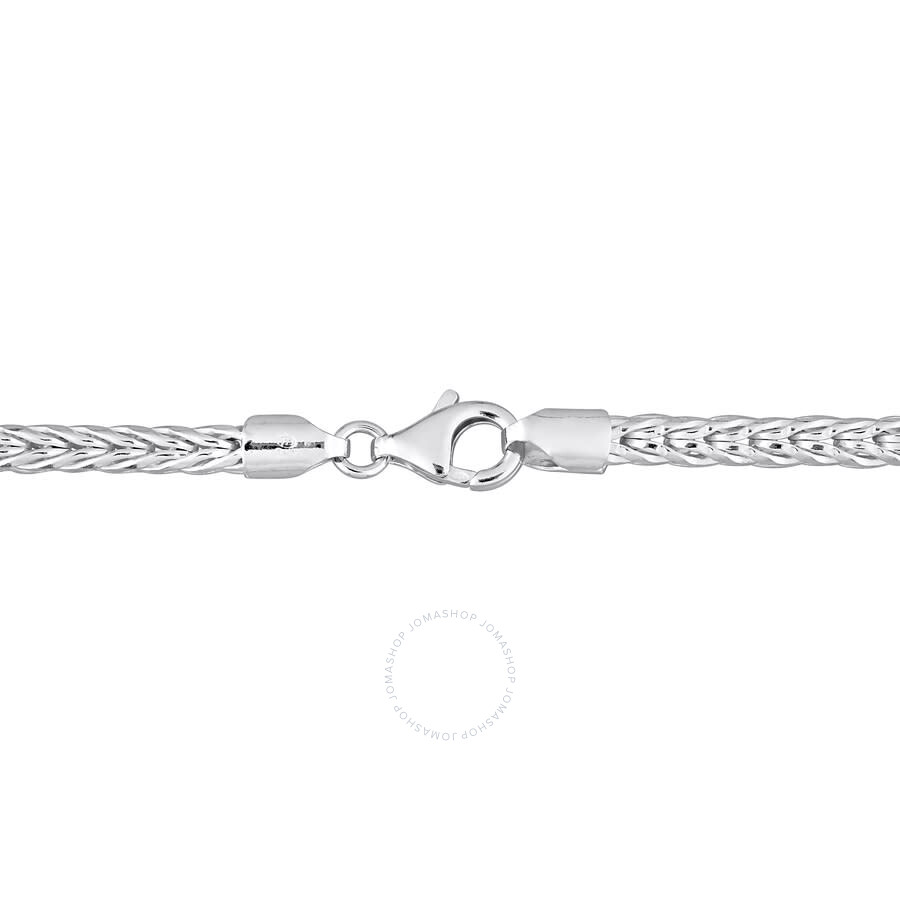 Amour Foxtail Chain Necklace In Sterling Silver In White