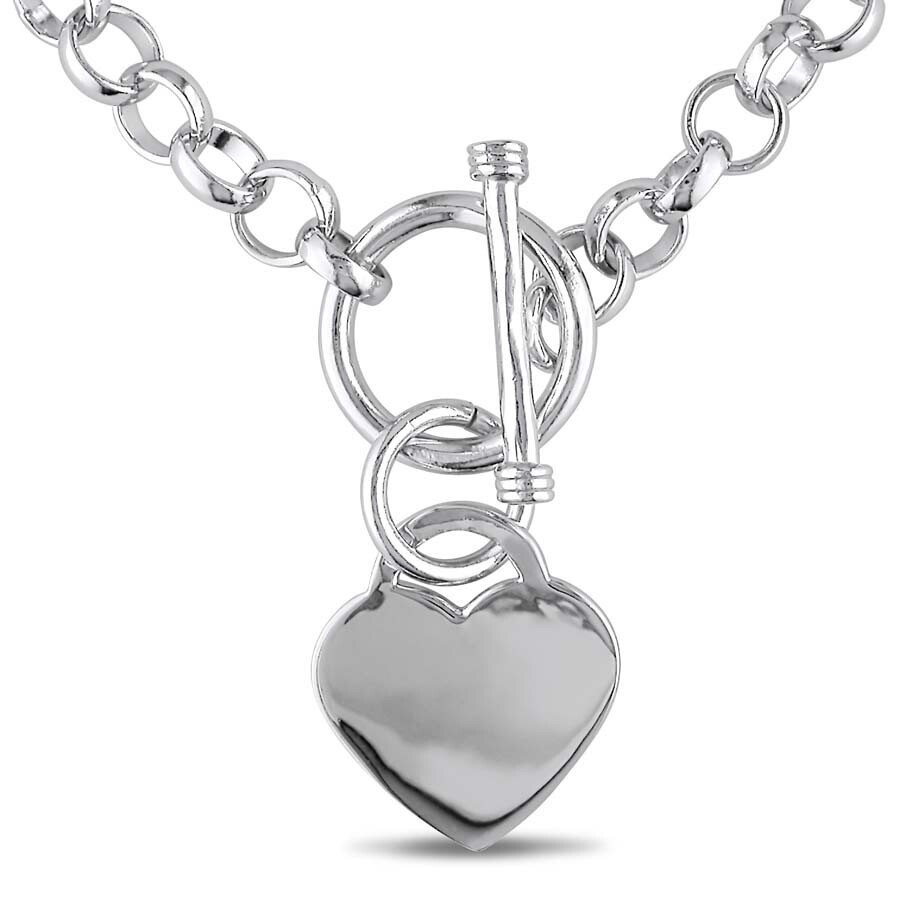 Shop Amour Heart Charm Necklace In Sterling Silver