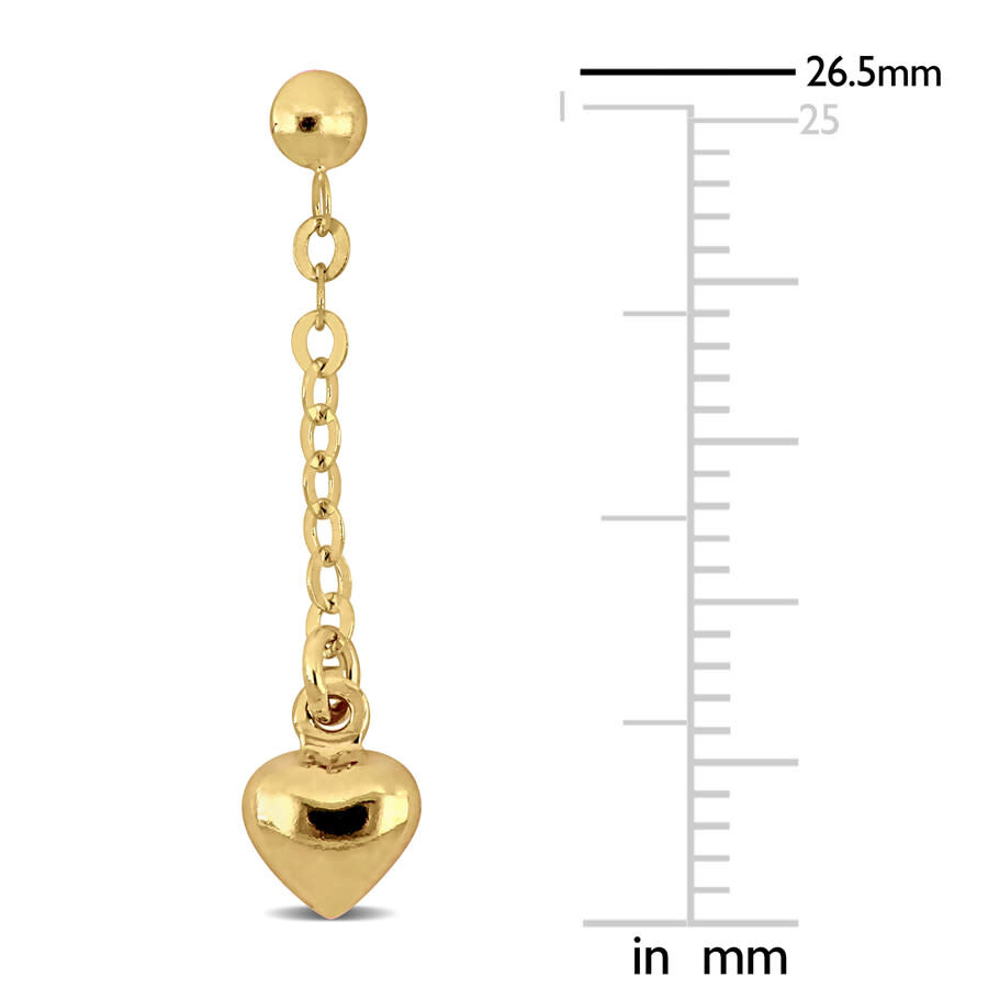 Amour Heart Drop Earrings In 14k Yellow Gold In Yellow