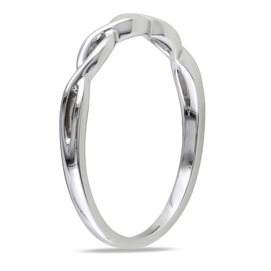 Amour Infinity Wedding Band In 14k White Gold In White