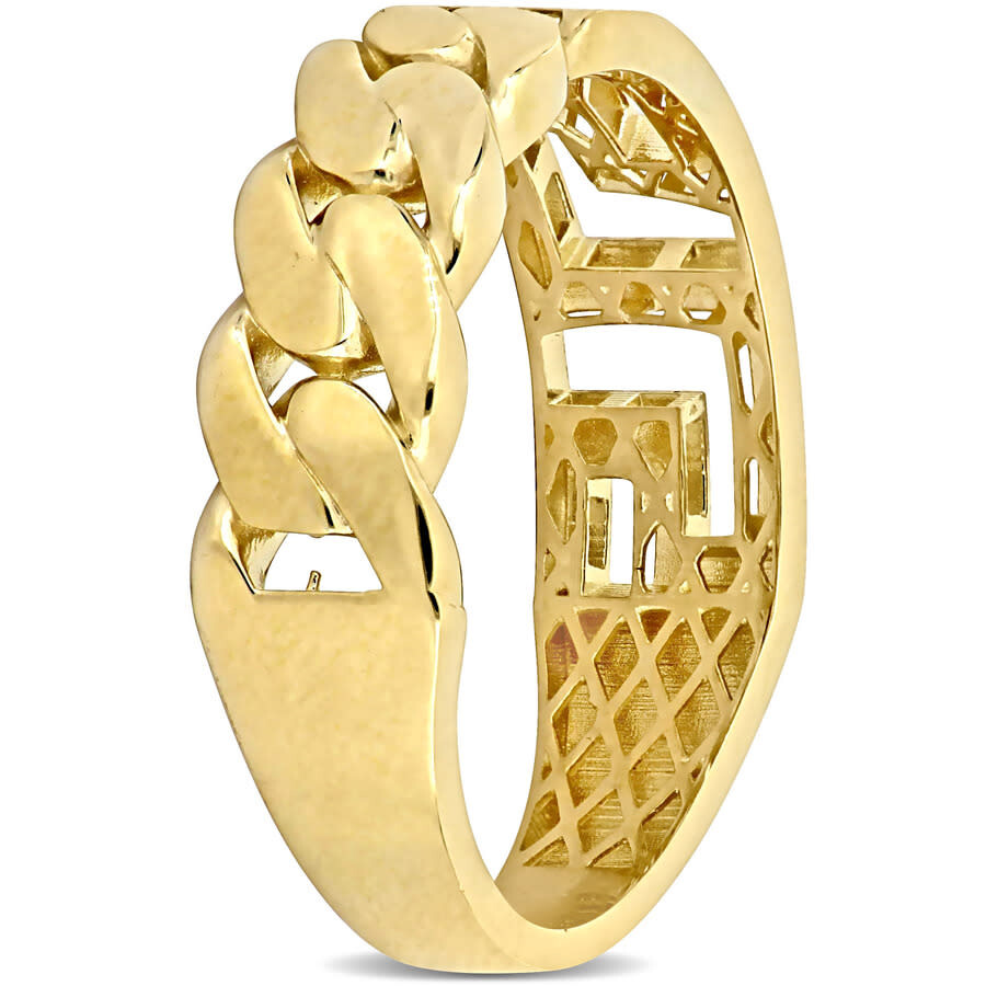 Amour Interlocking And Greek Key Design Ring In 14k Yellow Gold In Yellow