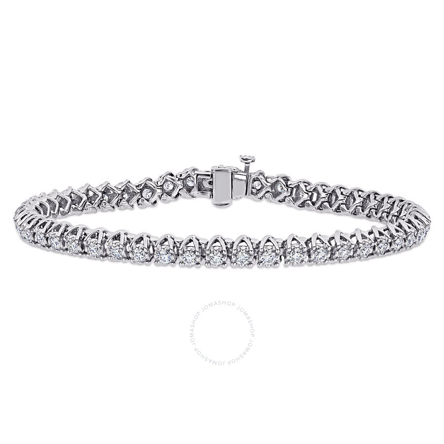 Amour Las 14k White Gold 2 Ct Round Cut Moissanite Las 14k White Gold 2 Ct Round Cut