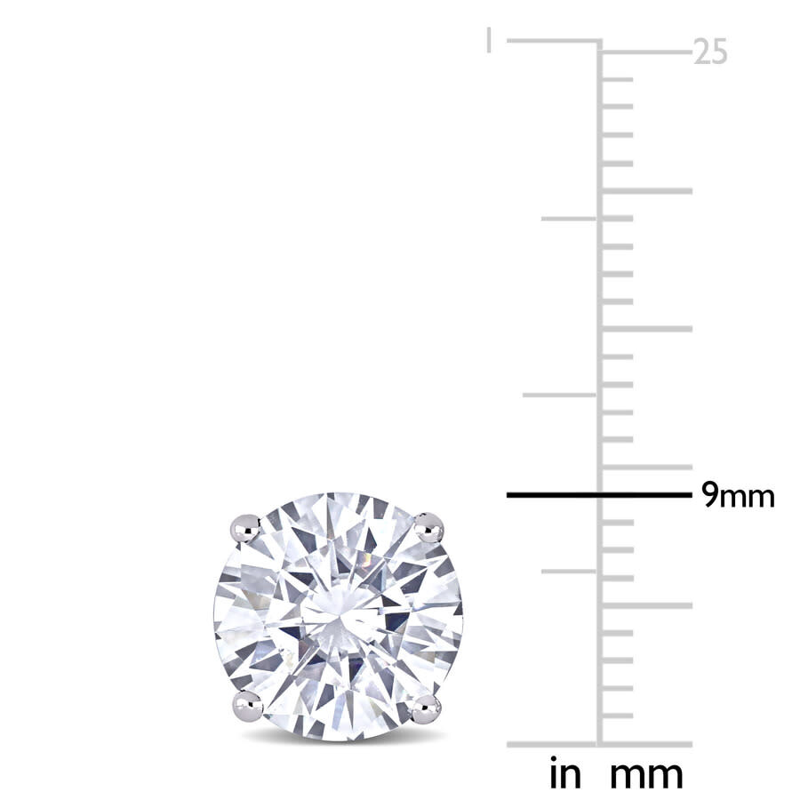 Amour 5-1/2 Ct Dew Created Moissanite Solitaire Stud Earrings In 14k White Gold In White