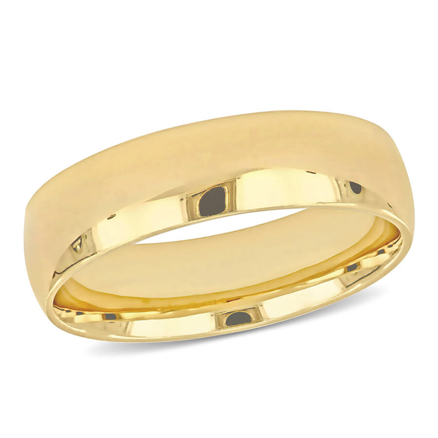 Amour Men's 6mm Finish Wedding Band In 14k Yellow Gold In Yellow
