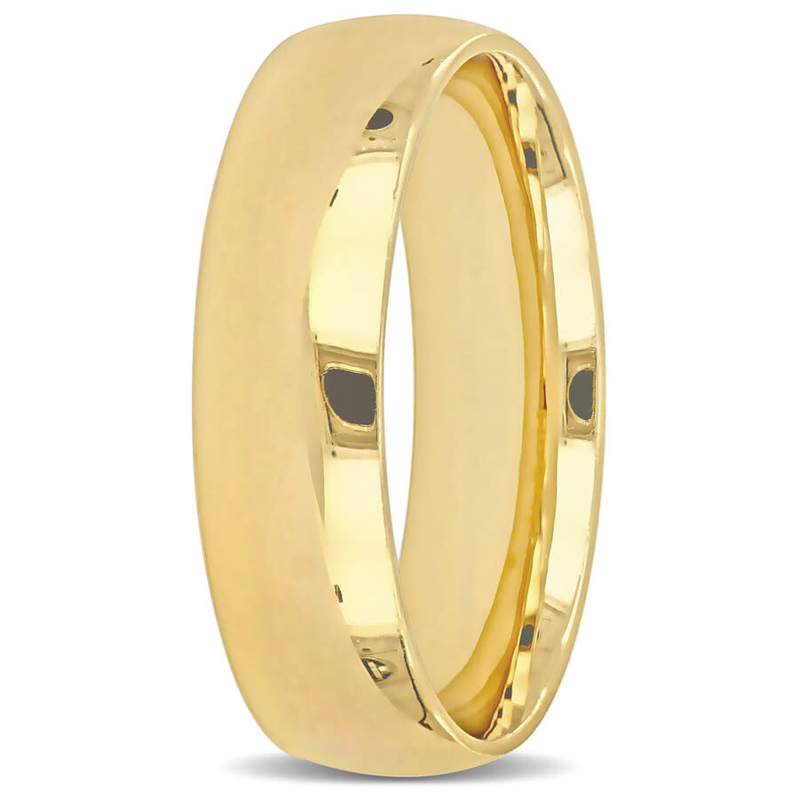 Amour Men's 6mm Finish Wedding Band In 14k Yellow Gold In Yellow