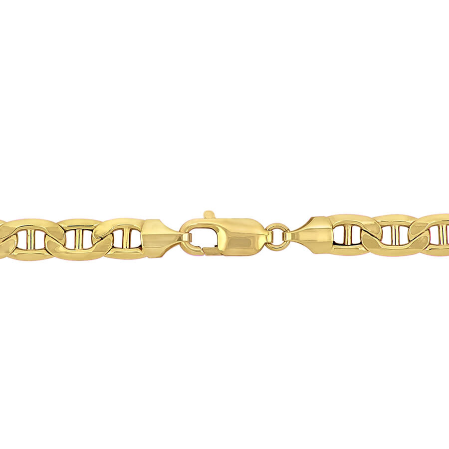 Amour Men's 7mm Mariner Link Chain Necklace In 10k Yellow Gold- 18 In In Yellow