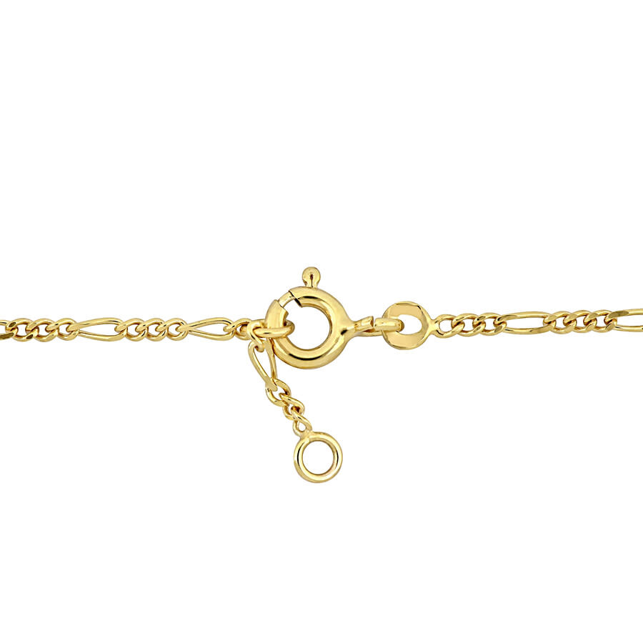 Amour Multi-color Enamel Flower Charm Rolo Chain Link Bracelet In 14k Yellow Gold - 6+0.5 In. In Yellow