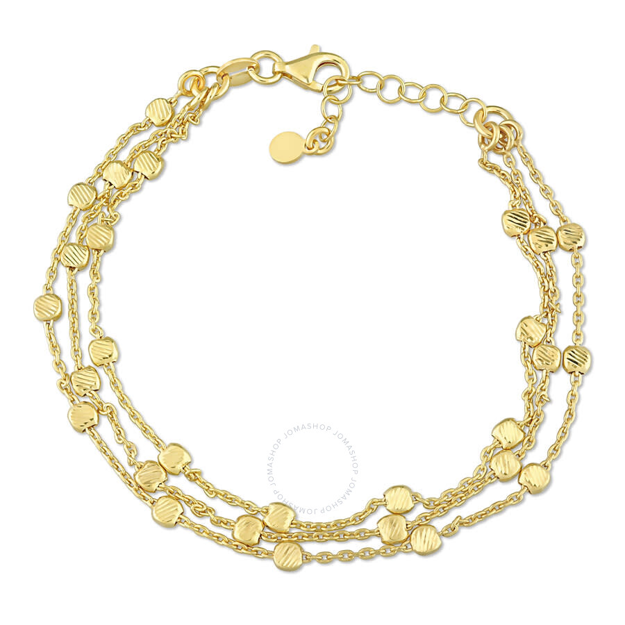 Amour Multi-strand Chain Bracelet In Yellow Plated Sterling Silver In Yellow