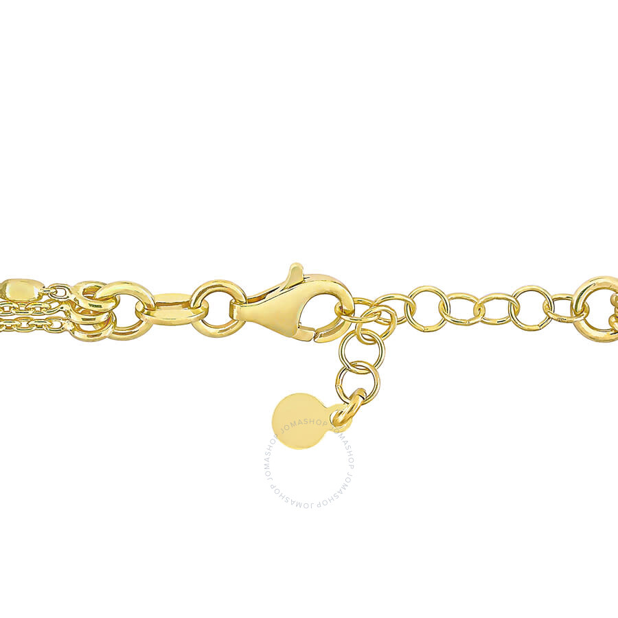 Amour Multi-strand Chain Bracelet In Yellow Plated Sterling Silver In Yellow
