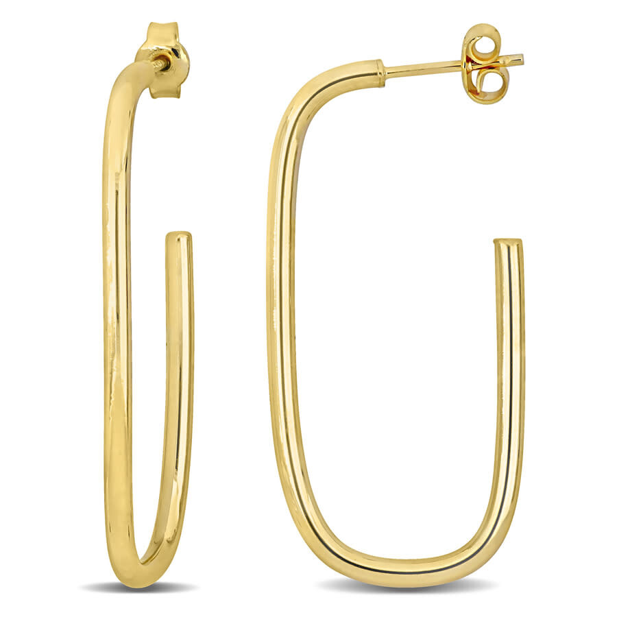 Amour Open Rectangular Earrings In 10k Yellow Gold In Yellow