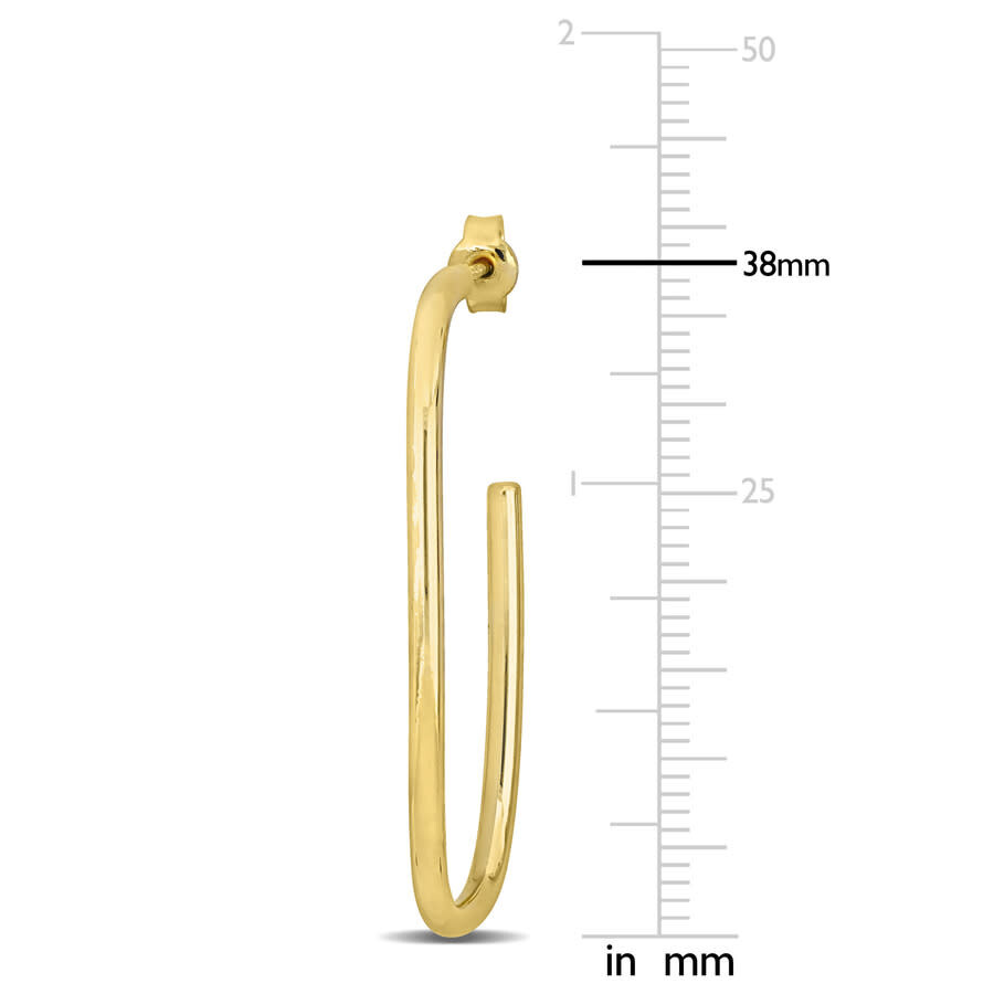 Amour Open Rectangular Earrings In 10k Yellow Gold In Yellow