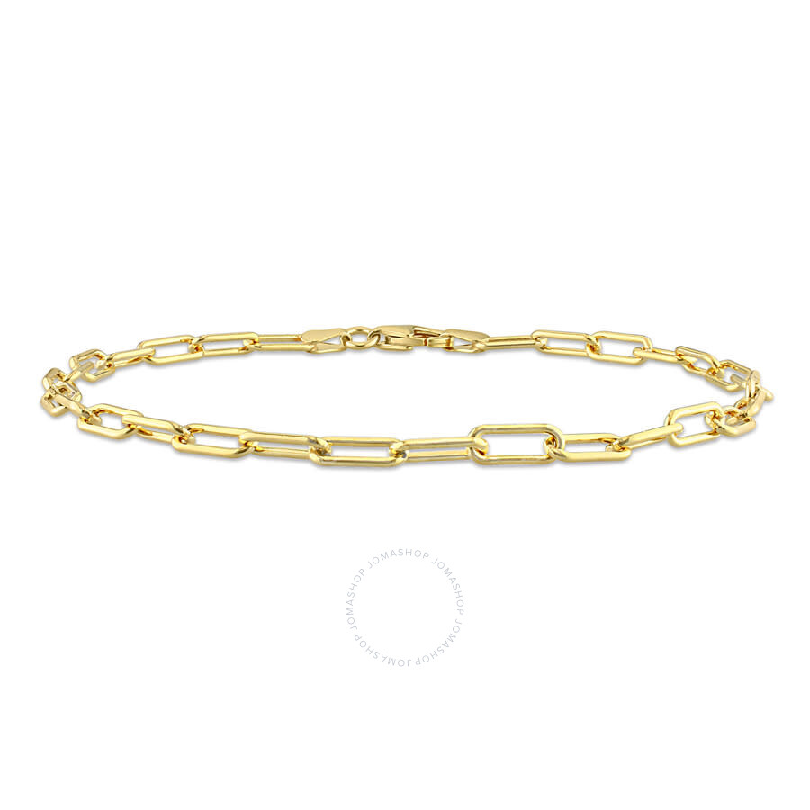 Amour 3.5mm Oval Link \bracelet In Yellow Plated Sterling Silver In Yellow