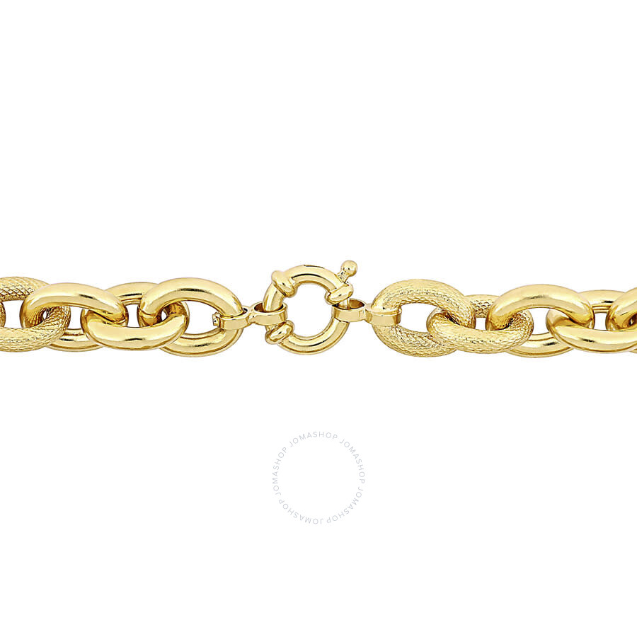 Amour Oval Link Bracelet In Yellow Plated Sterling Silver In Yellow