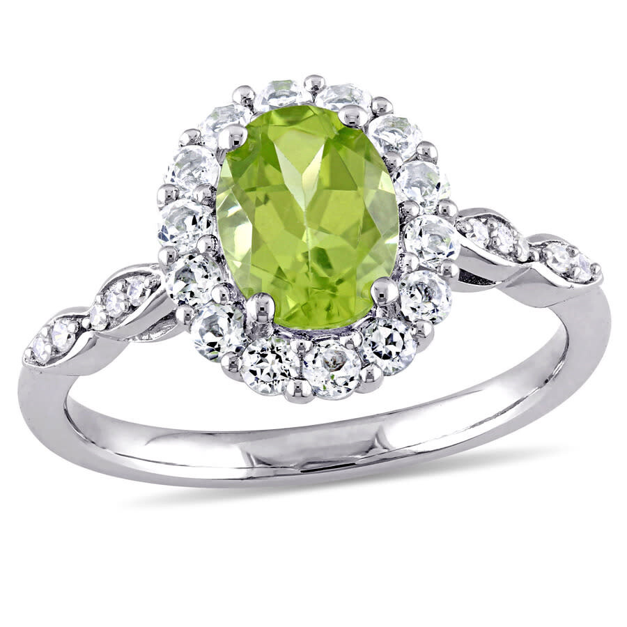 Shop Amour Oval Shape Peridot In White