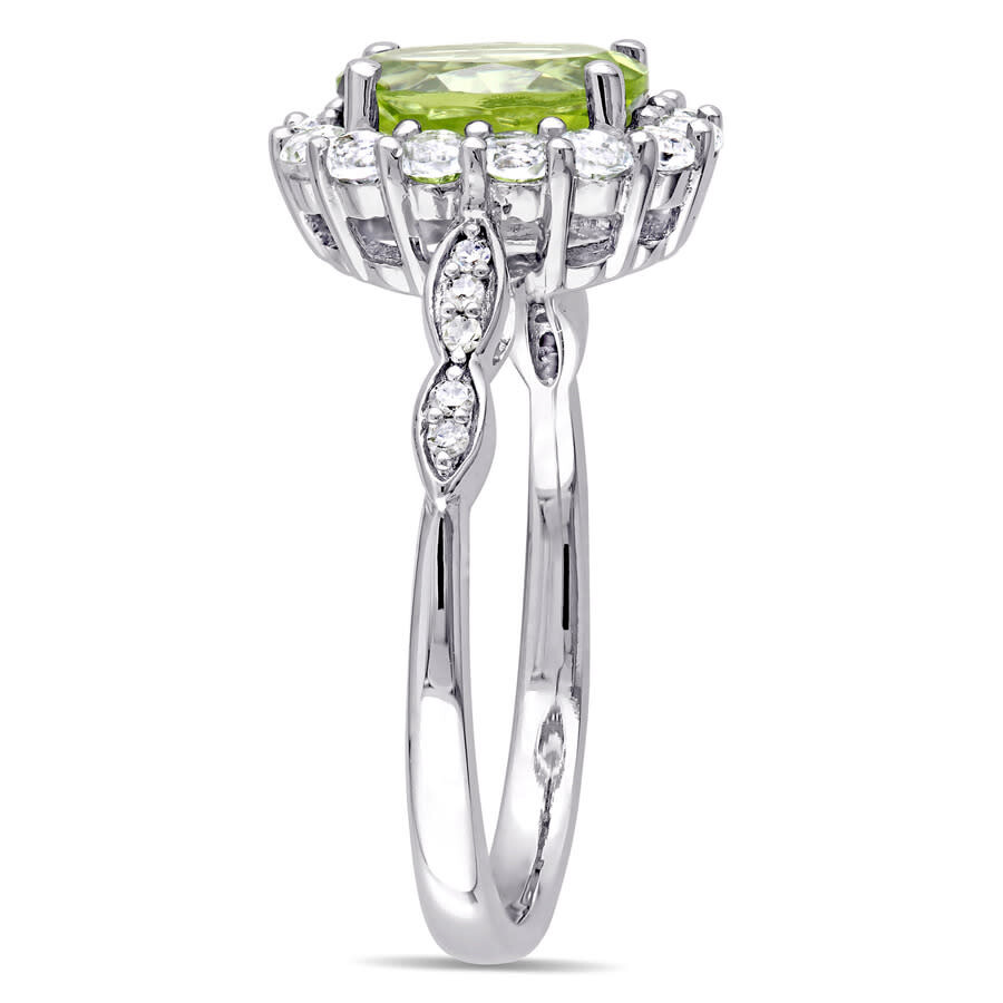 Shop Amour Oval Shape Peridot In White