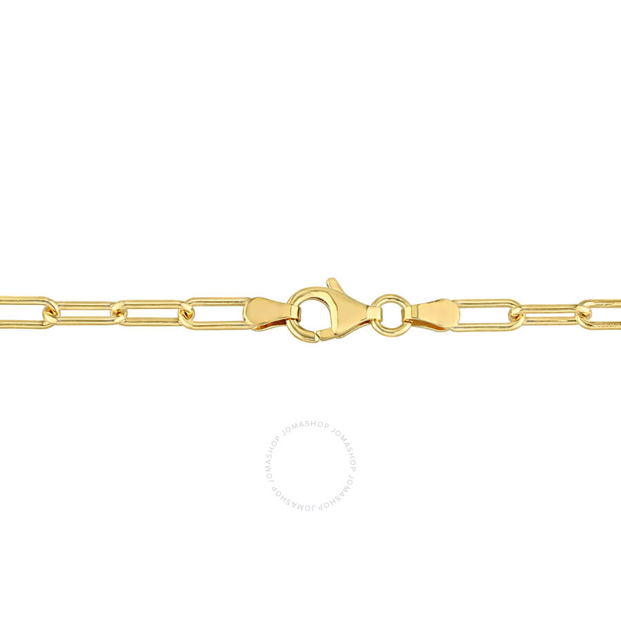 Amour 5mm Fancy Paperclip Chain Bracelet In Yellow Plated Sterling Silver In Yellow