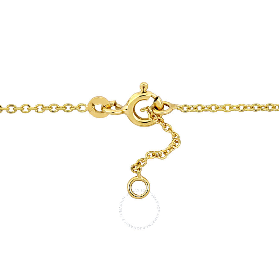Amour Puff Pink Enamel Star Charm Rolo Chain Link Station Bracelet In 14k Yellow Gold - 5+0.5 In. In Yellow