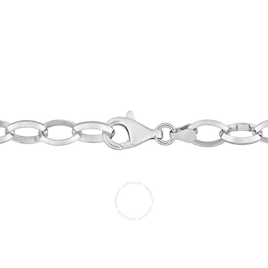 Amour Rolo Chain Bracelet In Sterling Silver In White