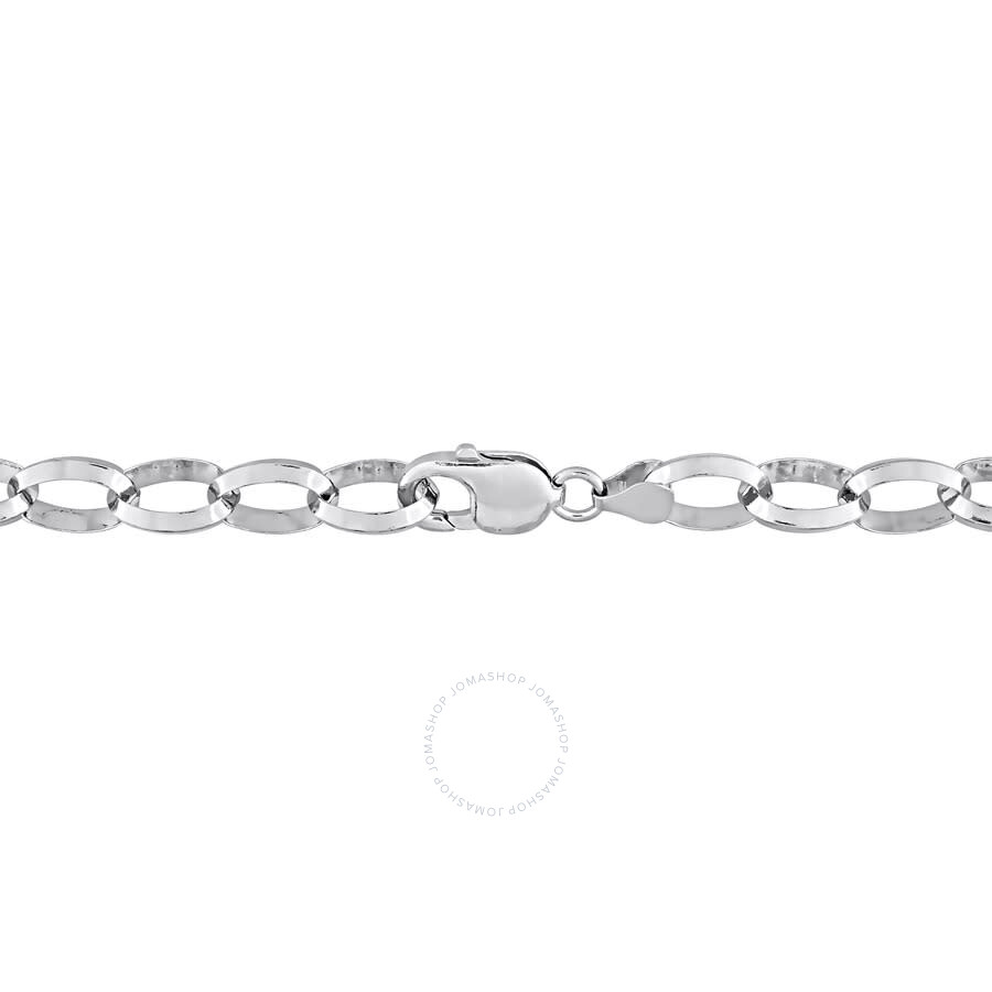 Amour Rolo Chain Bracelet In Sterling Silver In White