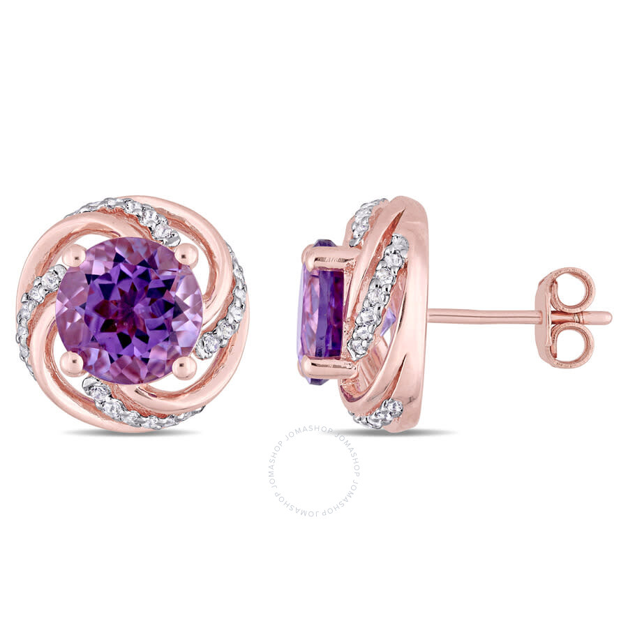 RC7397 Rose Quartz /& White Topaz 925 Sterling Silver Rose Gold Plated Ring Adst