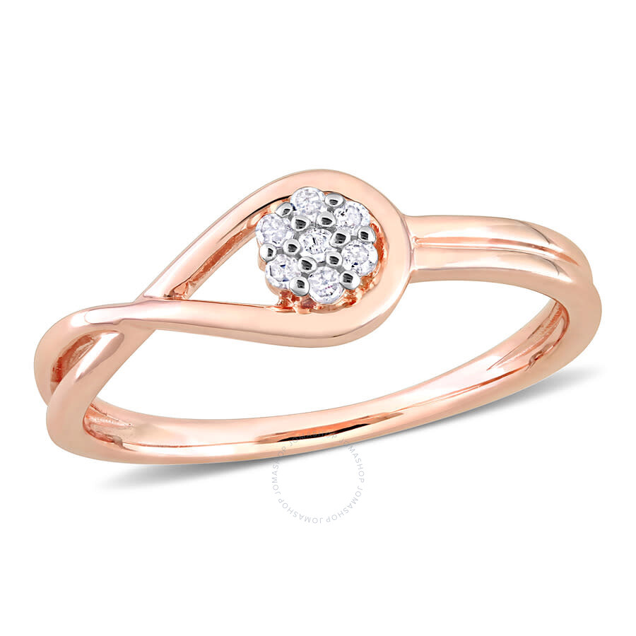 Shop Amour Diamond Accent Infinity Promise Ring In Rose Plated Sterling Silver In Pink