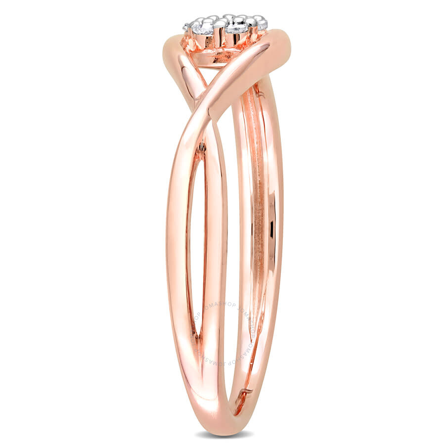 Amour Diamond Accent Infinity Promise Ring In Rose Plated Sterling Silver In Pink