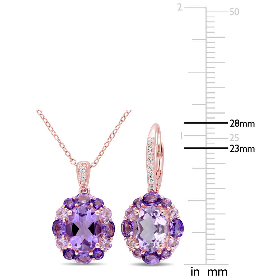 Amour 2-pc Set Of 9 1/5 Ct Tgw Amethyst In Pink