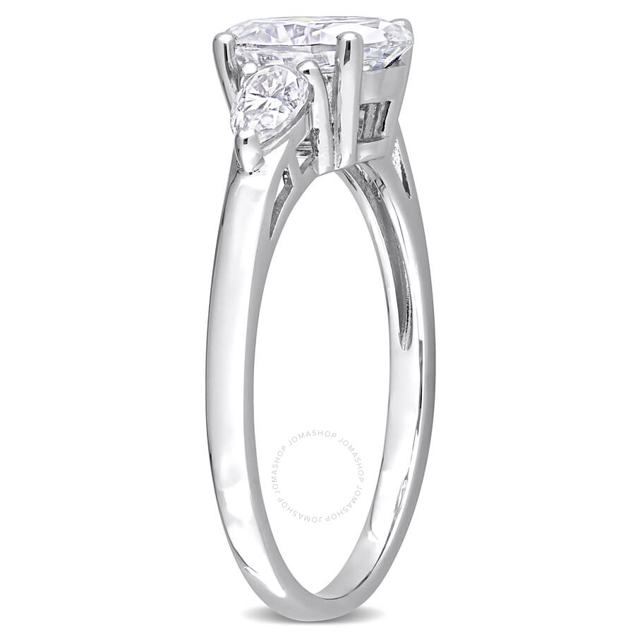 Amour 1 3/4 Ct Dew Created Moissanite Three-stone Engagement Ring In Sterling Silver In White