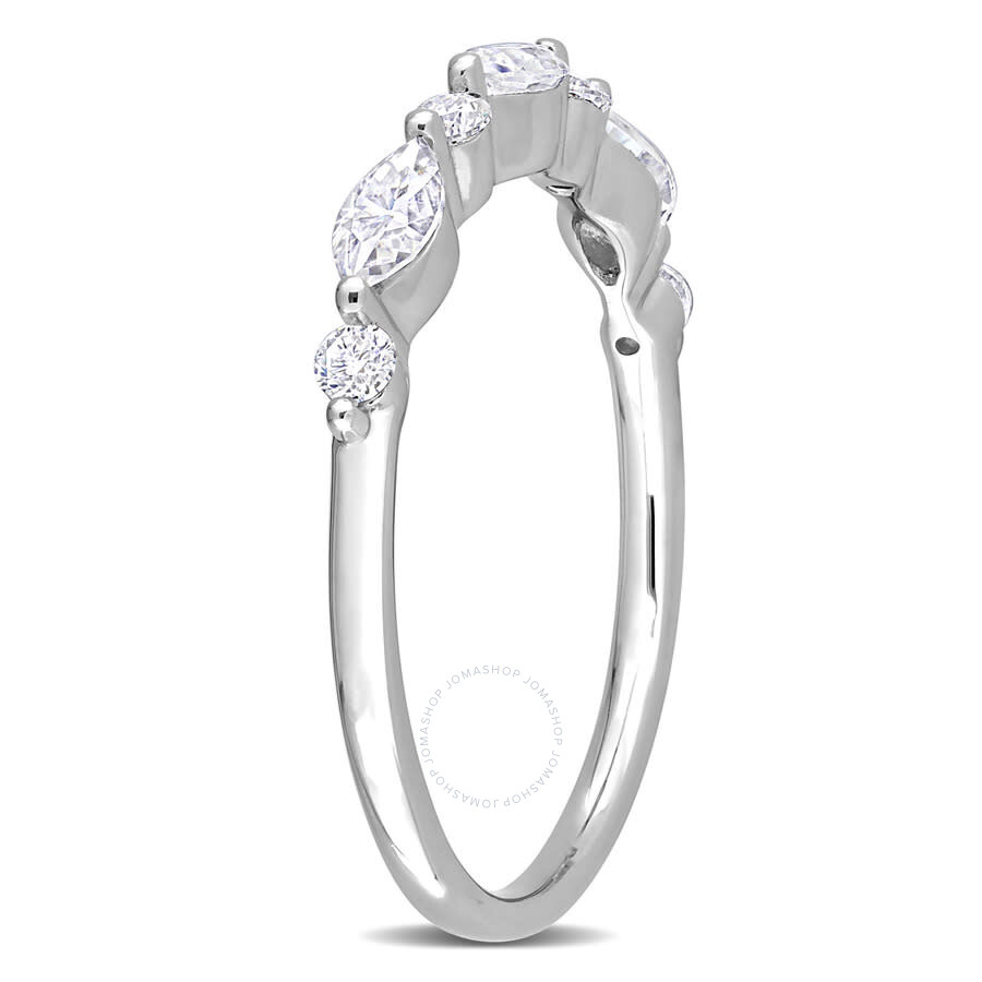 Amour 1/2 Ct Dew Created Moissanite Semi-eternity Ring In Sterling Silver In White