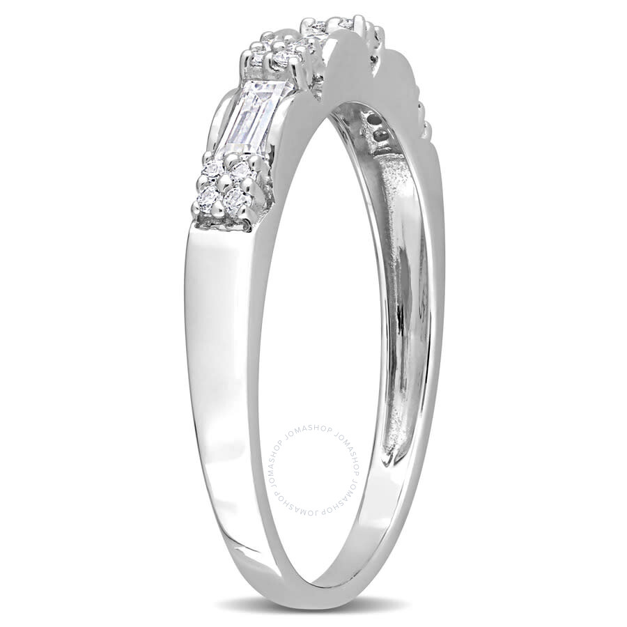 Amour 1/2 Ct Dew Created Moissanite Anniversary Ring In Sterling Silver In White