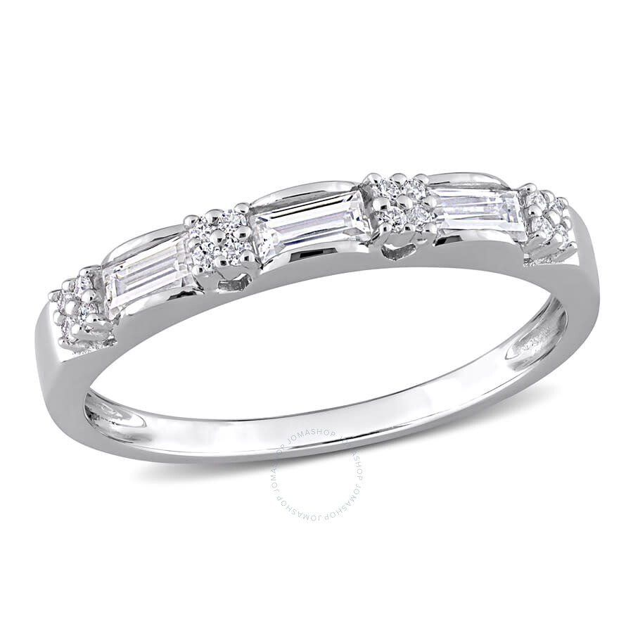 Shop Amour 1/2 Ct Dew Created Moissanite Anniversary Ring In Sterling Silver In White