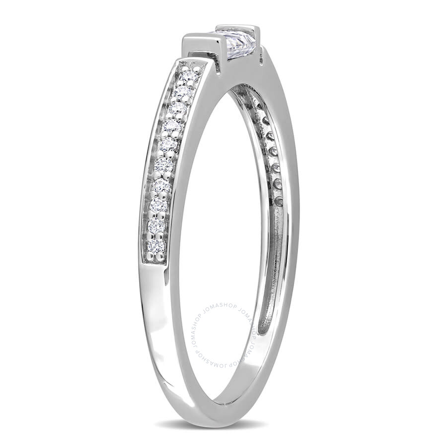 Amour 3/8 Ct Dew Created Moissanite Anniversary Band In Sterling Silver In White