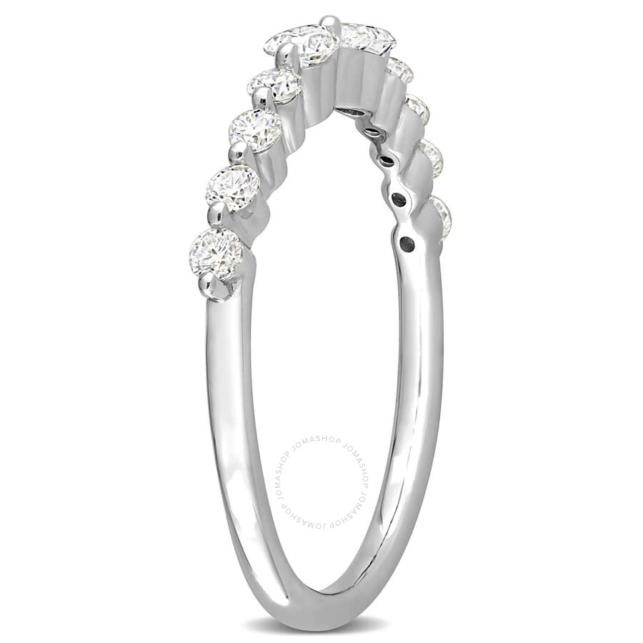Amour 5/8 Ct Dew Created Moissanite Semi-eternity Ring In Sterling Silver In White