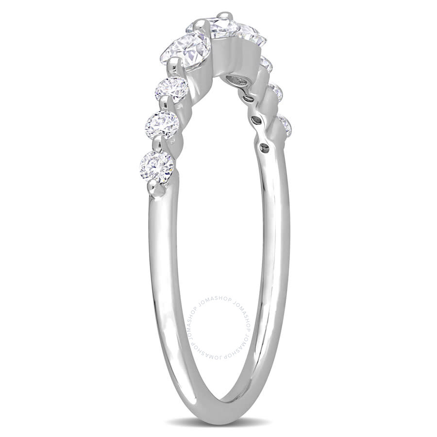 Amour 1/2 Ct Dew Created Moissanite Semi-eternity Ring In Sterling Silver In White