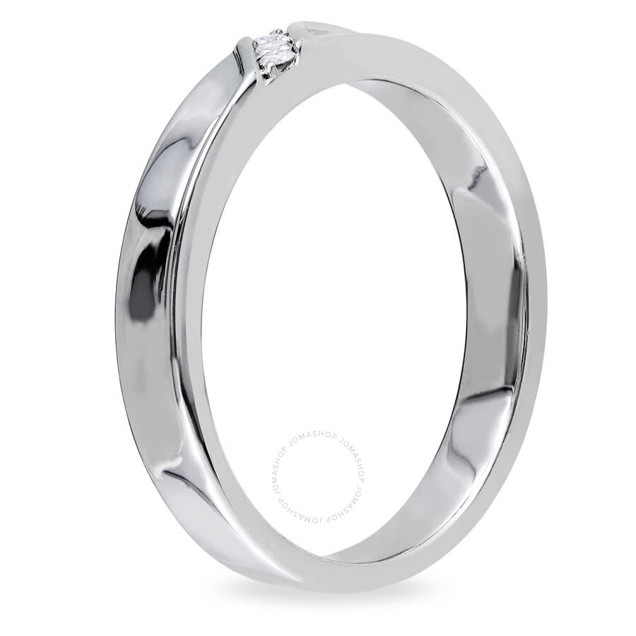 Amour Diamond 3-stone Men's Ring In Sterling Silver In White